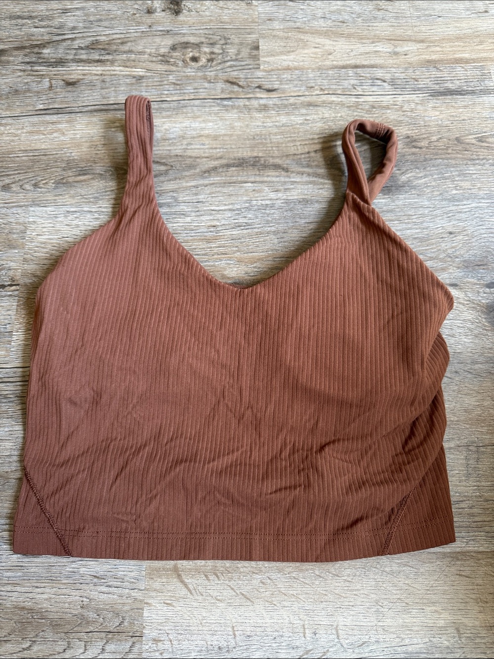 lululemon athletica Ribbed V-Neck Cropped Tank - Brown